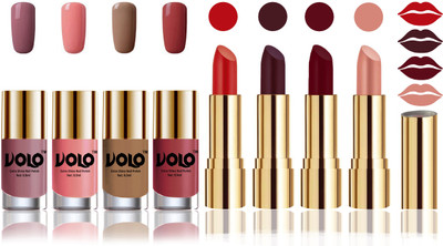 

Volo Perfect Combo of Ultra Shine Nail Polish and Velvet Matte Lipsticks(Set of 8)