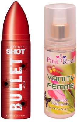 

Pink Root VANITY FEMME MIST WITH LAYER'R SHOT BULLET AMMO(Set of 2)