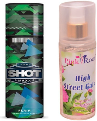 

Pink Root HIGH STREET GIRLS MIST WITH LAYER'R SHOT MAXX FLAIR(Set of 2)