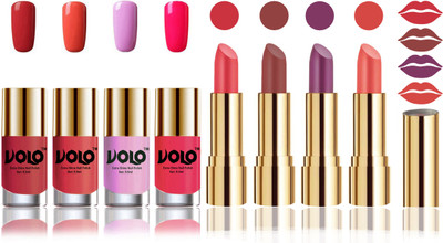 

Volo Perfect Combo of Ultra Shine Nail Polish and Velvet Matte Lipsticks(Set of 8)