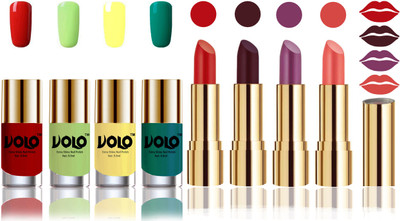 

Volo Perfect Combo of Ultra Shine Nail Polish and Velvet Matte Lipsticks(Set of 8)