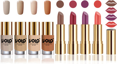 

Volo Perfect Combo of Ultra Shine Nail Polish and Velvet Matte Lipsticks(Set of 8)