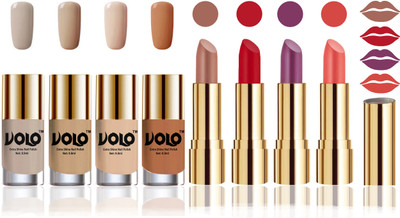 

Volo Perfect Combo of Ultra Shine Nail Polish and Velvet Matte Lipsticks(Set of 8)