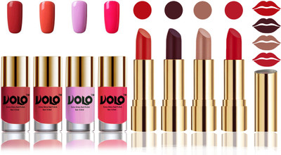 

Volo Perfect Combo of Ultra Shine Nail Polish and Velvet Matte Lipsticks(Set of 8)
