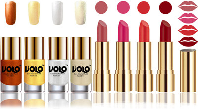 

Volo Perfect Combo of Ultra Shine Nail Polish and Velvet Matte Lipsticks(Set of 8)