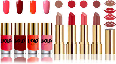 

Volo Perfect Combo of Ultra Shine Nail Polish and Velvet Matte Lipsticks(Set of 8)