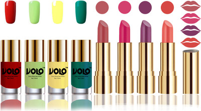 

Volo Perfect Combo of Ultra Shine Nail Polish and Velvet Matte Lipsticks(Set of 8)