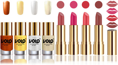 

Volo Perfect Combo of Ultra Shine Nail Polish and Velvet Matte Lipsticks(Set of 8)