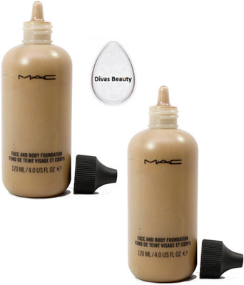 

divas beauty Silicone Puff, MAC Perfecting Face & Body Liquid Foundation (Set of 2)(Set of 3)