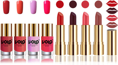 

Volo Perfect Combo of Ultra Shine Nail Polish and Velvet Matte Lipsticks(Set of 8)