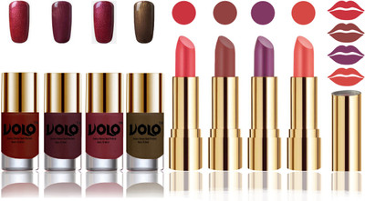 

Volo Perfect Combo of Ultra Shine Nail Polish and Velvet Matte Lipsticks(Set of 8)