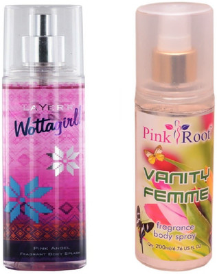 

Pink Root VANITY FEMME MIST WITH LAYER'R WOTTAGIRL! PINK ANGEL(Set of 2)