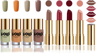 

Volo Perfect Combo of Ultra Shine Nail Polish and Velvet Matte Lipsticks(Set of 8)