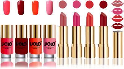

Volo Perfect Combo of Ultra Shine Nail Polish and Velvet Matte Lipsticks(Set of 8)