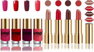 

Volo Perfect Combo of Ultra Shine Nail Polish and Velvet Matte Lipsticks(Set of 8)