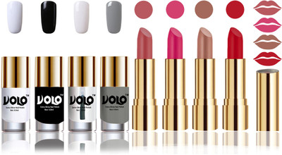 

Volo Perfect Combo of Ultra Shine Nail Polish and Velvet Matte Lipsticks(Set of 8)