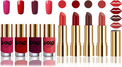 

Volo Perfect Combo of Ultra Shine Nail Polish and Velvet Matte Lipsticks(Set of 8)
