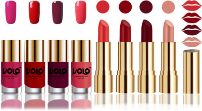 

Volo Perfect Combo of Ultra Shine Nail Polish and Velvet Matte Lipsticks(Set of 8)