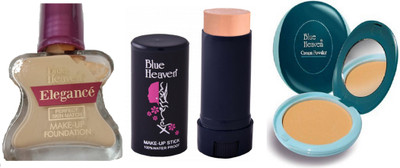 

Blue Heaven elegance perfect skin match foundation and makeup stick with cream to powder compact (set of 3)(Set of 3)