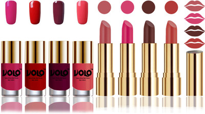

Volo Perfect Combo of Ultra Shine Nail Polish and Velvet Matte Lipsticks(Set of 8)