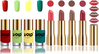 

Volo Perfect Combo of Ultra Shine Nail Polish and Velvet Matte Lipsticks(Set of 8)