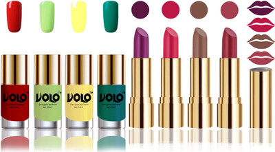 

Volo Perfect Combo of Ultra Shine Nail Polish and Velvet Matte Lipsticks(Set of 8)