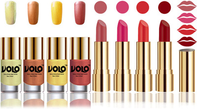

Volo Perfect Combo of Ultra Shine Nail Polish and Velvet Matte Lipsticks(Set of 8)