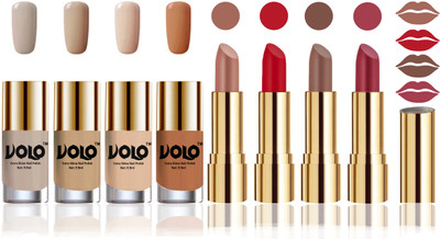 

Volo Perfect Combo of Ultra Shine Nail Polish and Velvet Matte Lipsticks(Set of 8)