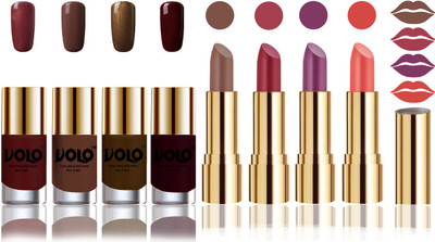 

Volo Perfect Combo of Ultra Shine Nail Polish and Velvet Matte Lipsticks(Set of 8)