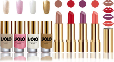 

Volo Perfect Combo of Ultra Shine Nail Polish and Velvet Matte Lipsticks(Set of 8)