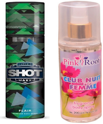 

Pink Root CLUB NUIT FEMME MIST WITH LAYER'R SHOT MAXX FLAIR(Set of 2)