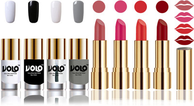 

Volo Perfect Combo of Ultra Shine Nail Polish and Velvet Matte Lipsticks(Set of 8)
