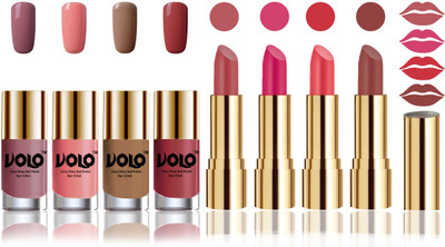 

Volo Perfect Combo of Ultra Shine Nail Polish and Velvet Matte Lipsticks(Set of 8)