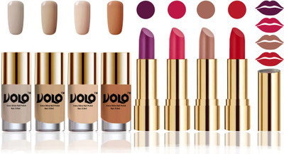 

Volo Perfect Combo of Ultra Shine Nail Polish and Velvet Matte Lipsticks(Set of 8)