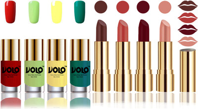 

Volo Perfect Combo of Ultra Shine Nail Polish and Velvet Matte Lipsticks(Set of 8)