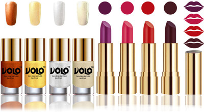 

Volo Perfect Combo of Ultra Shine Nail Polish and Velvet Matte Lipsticks(Set of 8)