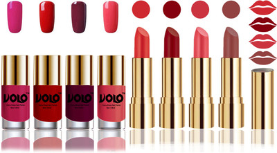 

Volo Perfect Combo of Ultra Shine Nail Polish and Velvet Matte Lipsticks(Set of 8)