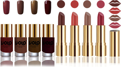 

Volo Perfect Combo of Ultra Shine Nail Polish and Velvet Matte Lipsticks(Set of 8)