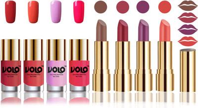 

Volo Perfect Combo of Ultra Shine Nail Polish and Velvet Matte Lipsticks(Set of 8)