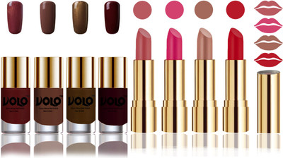 

Volo Perfect Combo of Ultra Shine Nail Polish and Velvet Matte Lipsticks(Set of 8)