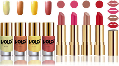 

Volo Perfect Combo of Ultra Shine Nail Polish and Velvet Matte Lipsticks(Set of 8)