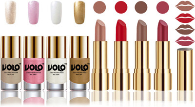 

Volo Perfect Combo of Ultra Shine Nail Polish and Velvet Matte Lipsticks(Set of 8)