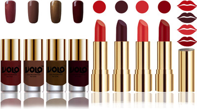 

Volo Perfect Combo of Ultra Shine Nail Polish and Velvet Matte Lipsticks(Set of 8)