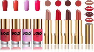 

Volo Perfect Combo of Ultra Shine Nail Polish and Velvet Matte Lipsticks(Set of 8)