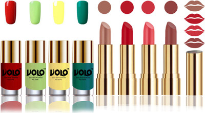 

Volo Perfect Combo of Ultra Shine Nail Polish and Velvet Matte Lipsticks(Set of 8)