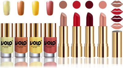 

Volo Perfect Combo of Ultra Shine Nail Polish and Velvet Matte Lipsticks(Set of 8)