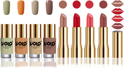 

Volo Perfect Combo of Ultra Shine Nail Polish and Velvet Matte Lipsticks(Set of 8)