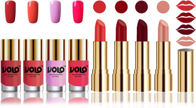 

Volo Perfect Combo of Ultra Shine Nail Polish and Velvet Matte Lipsticks(Set of 8)