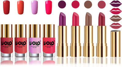 

Volo Perfect Combo of Ultra Shine Nail Polish and Velvet Matte Lipsticks(Set of 8)