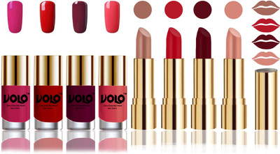 

Volo Perfect Combo of Ultra Shine Nail Polish and Velvet Matte Lipsticks(Set of 8)